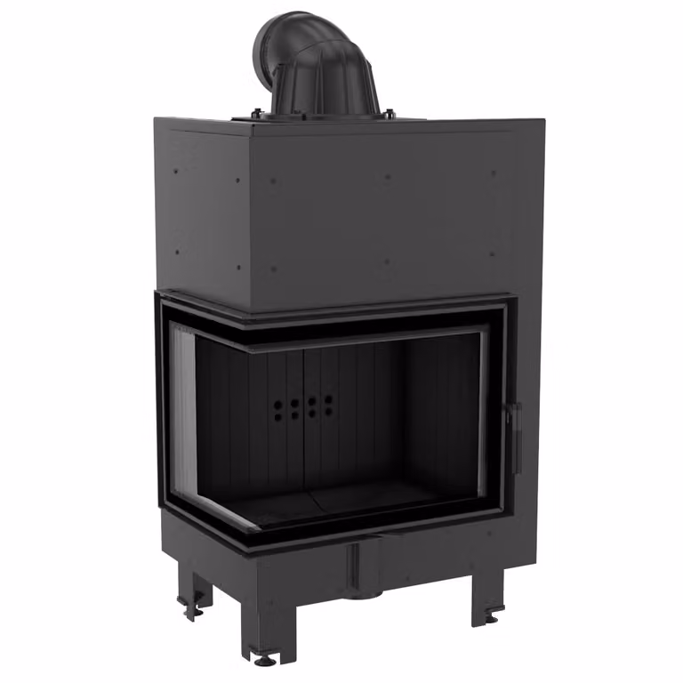 Inserto camino in acciaio KRATKI MBZ sinistro 13 kW Ø 200 rivestimento nero