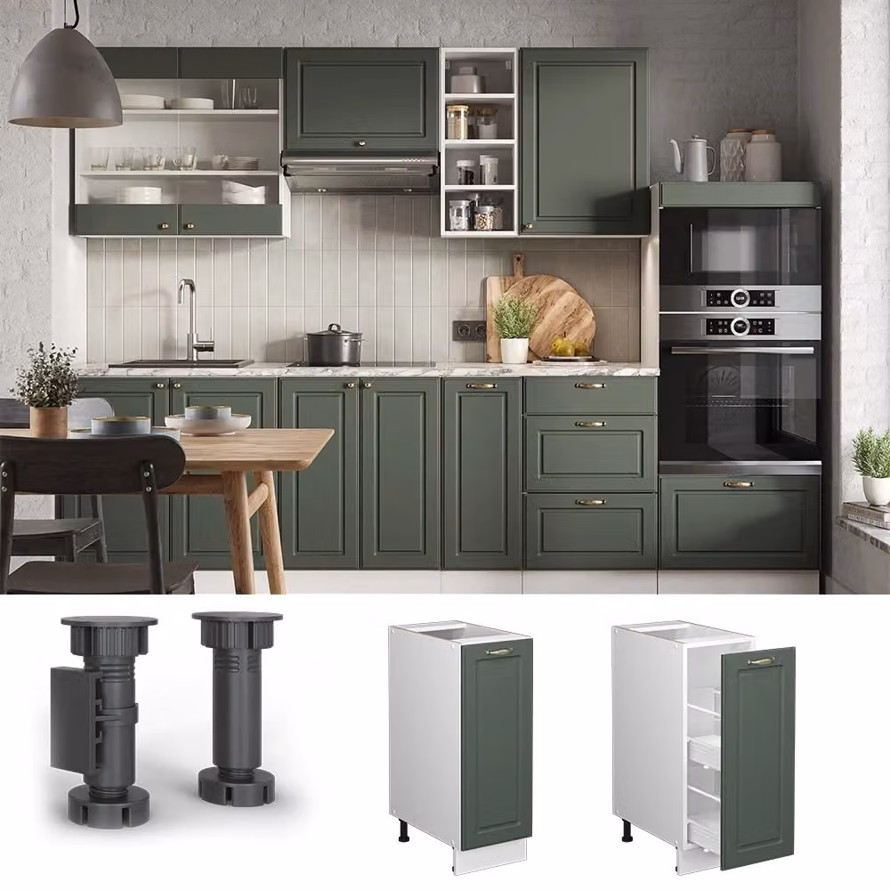 Armadio dispensa da cucina Vicco Fame-Line stile rustico Verde-oro e Bianco L: 30 cm, H: 82 cm, P: 51,6 cm – 2