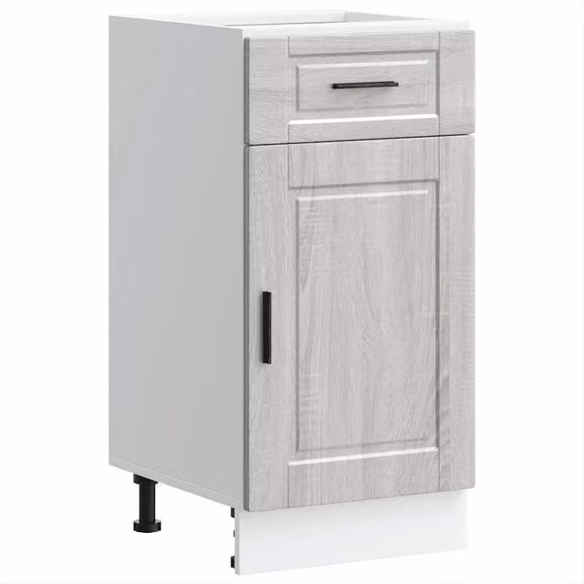 Base da cucina moderna Design In in legno multistrato grigio con ante a battente L/P/H: 81.5 x 46.0 x 40.0 cm