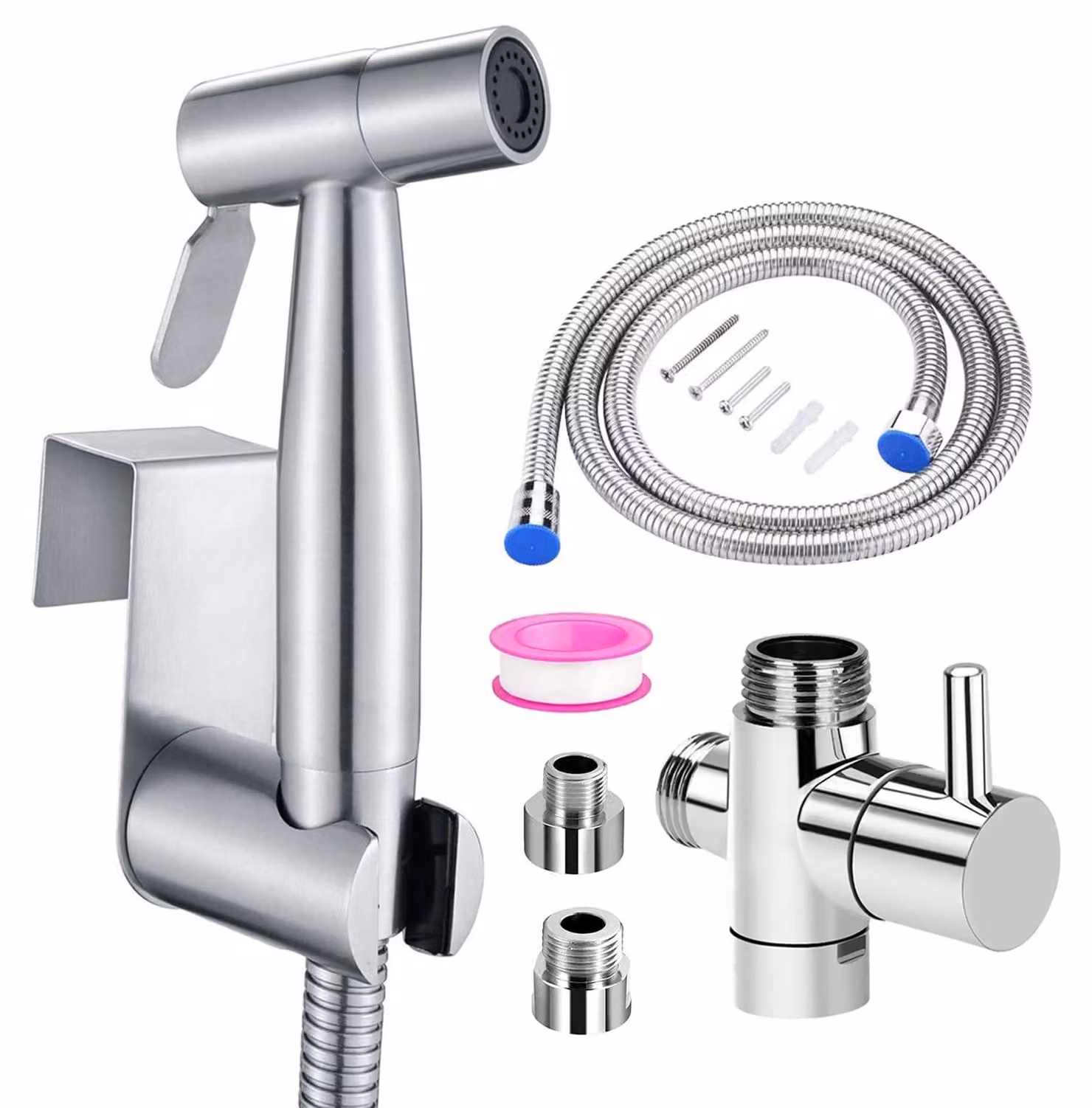 Solidchoice - Doccia igienica per bidet in acciaio inossidabile con valvola a 3 vie