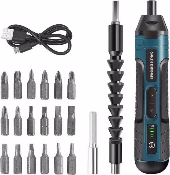 Set di avvitatori a batteria 21 in 1 con LED flessibile