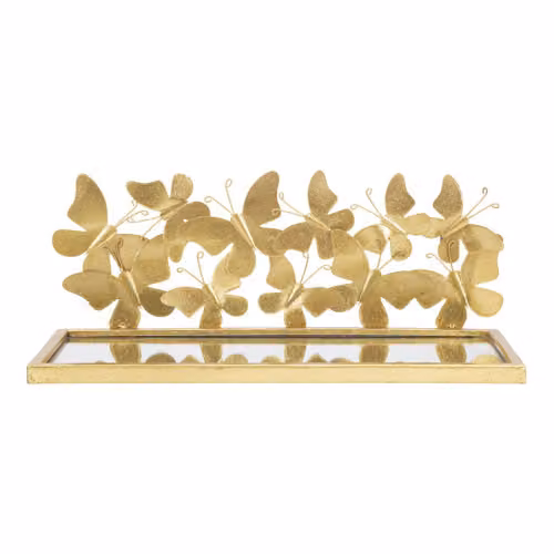 Coppia di comodini mensola BUTTERFLIES in metallo cm 43X19,2X16,5 Mauro Ferretti