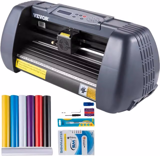 Plotter da Taglio per Vinile 375 mm, Macchina da Taglio Digitale con Display LCD e Software, per Fai da Te Vinile Carta e Decalcomanie