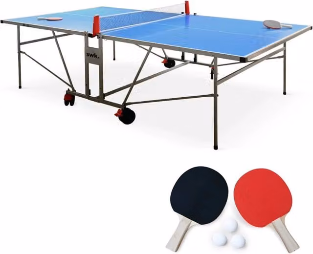 Tavolo da ping pong per esterni pieghevole con 2 racchette e 3