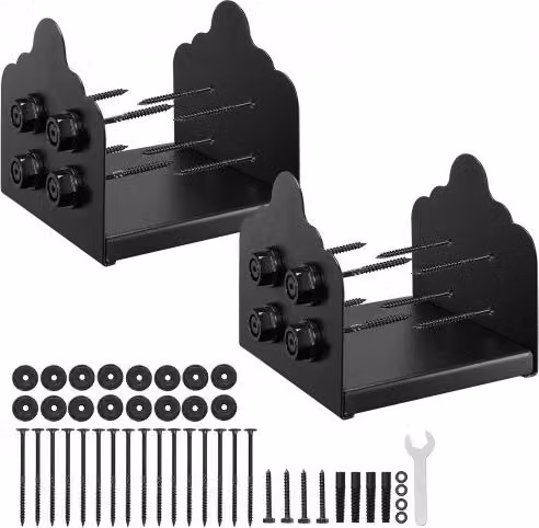 Set di 2 basi per pali VEVOR in acciaio al carbonio nero opaco, dimensioni interne 200 x 190 mm, ideali per supporti ringhiera o gazebo