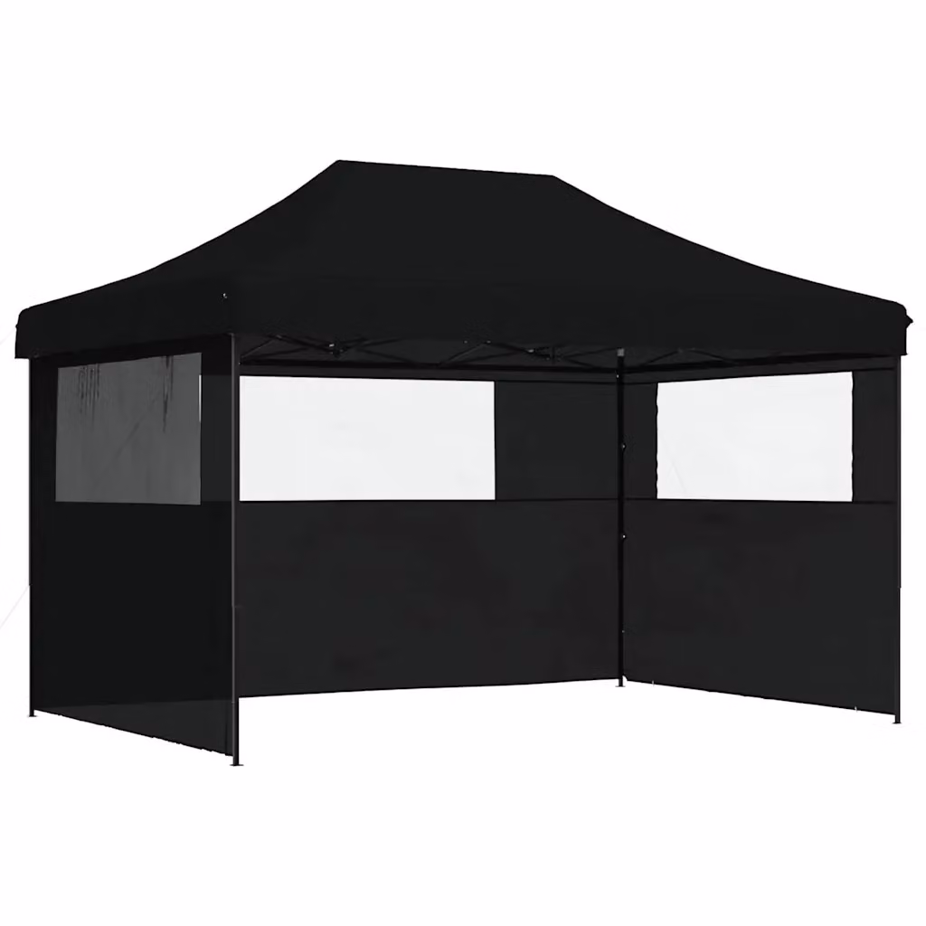 Tendone per feste pieghevole pop-up con 3 pareti vidaXL nero L/P/H: 410 x 279 x 315 cm – 2