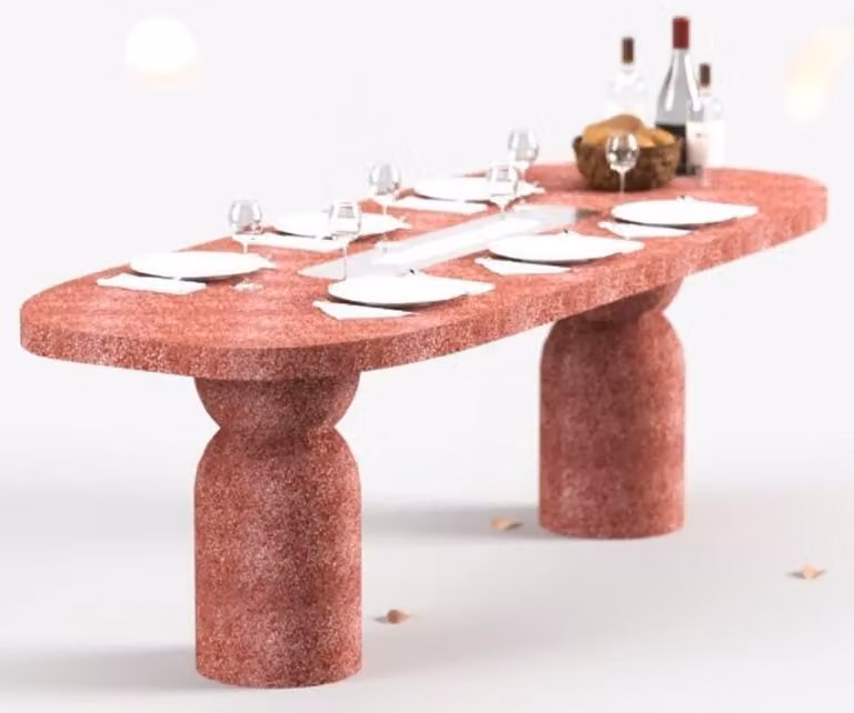 Tavolo da pranzo Casa Padrino con camino a bioetanolo, dimensioni 240 x 110 x H. 75 cm - Disponibile in diversi colori - Tavolo da pranzo - Tavolo da giardino - Arredamento per la sala da pranzo - Arredamento per il giardino - Arredamento - Arredamento di