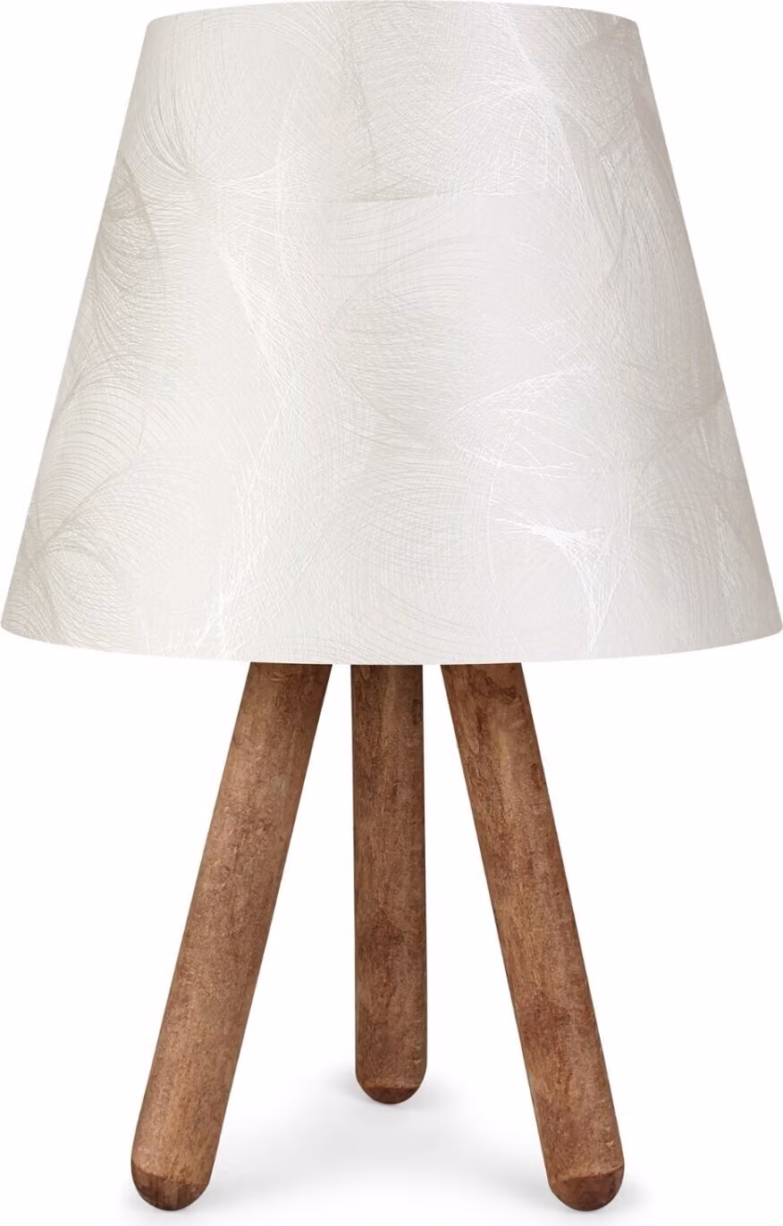 Opviq, AYD- AYDAXL, bianco, colore noce, lampade da comodino, 22 x 33 cm, 70% faggio / 30% tessuto PVC