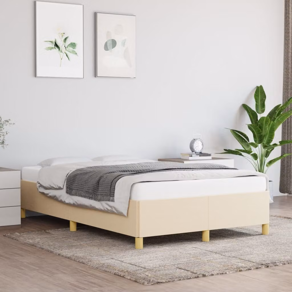 The Living Store struttura letto crema 120x200 cm in tessuto