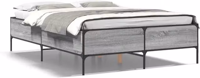 Letto matrimoniale Sonoma Grigio in legno e metallo L: 120 cm, P: 200 cm, H: 123 cm
