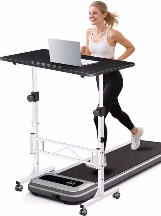 Azomor® Scrivania ergonomica regolabile in altezza con rotelle per l'ufficio e il lavoro da casa, 80x40 cm