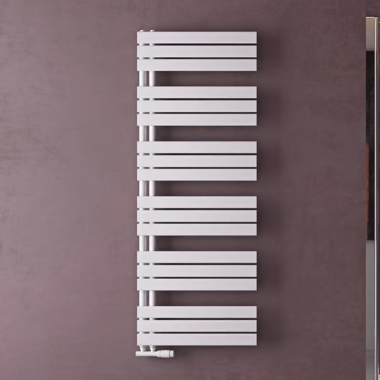 doporro Radiatore da Bagno 159x60cm, Radiatore Piatto Termoarredo da Bagno Riscaldamento Elettrico o da Acqua Calda FN Portasciugamani in Acciaio, Bianco