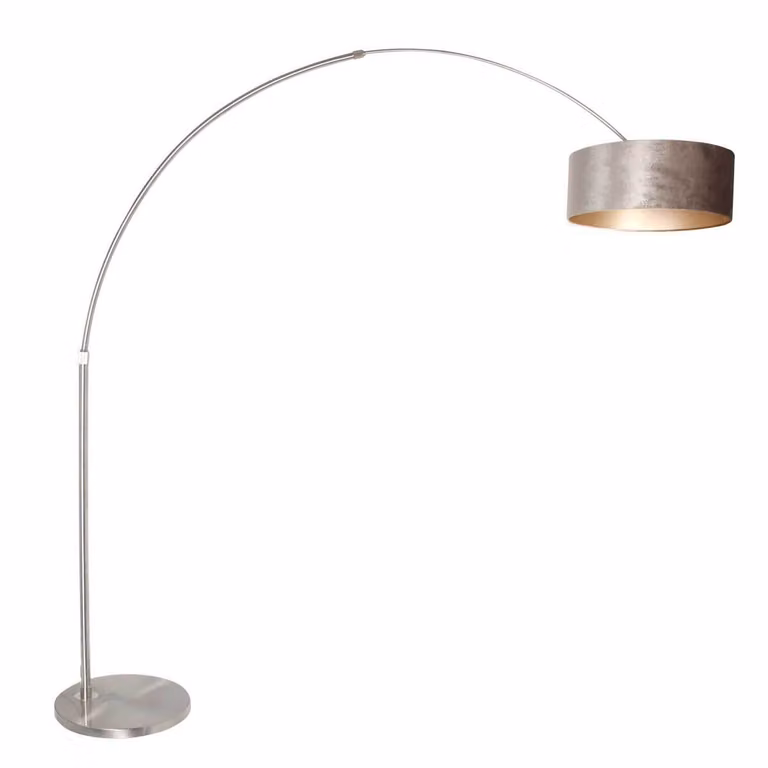 Lampada da terra - acciaio - Sparkled Light - metallo tessile velluto - Ø 45cm - E27 - 8125ST - Steinhauer