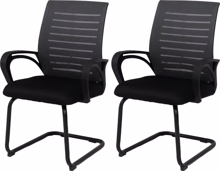 Set di 2 sedie da sala da pranzo HWC-K51, sedie con braccioli, tessuto/materiale tessile (250 g/m²) ~ grigio, struttura nera