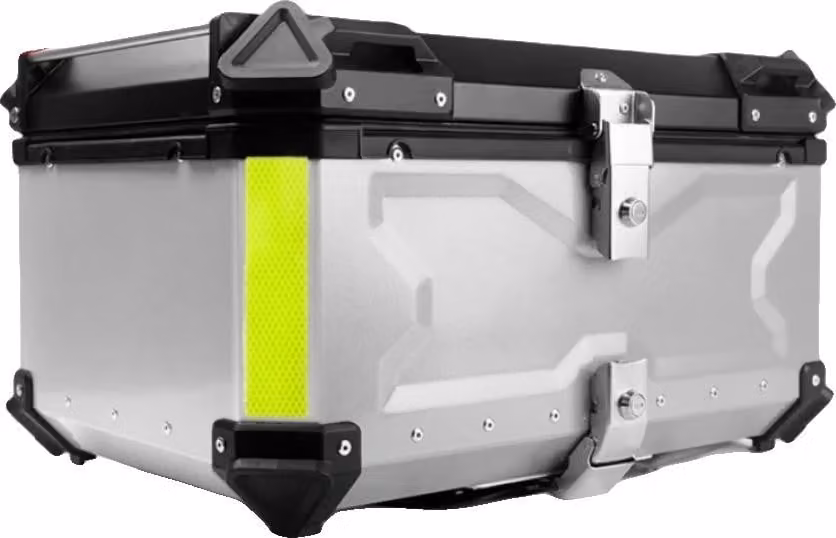 Bauletto per moto, alluminio resistente, ampio spazio di stivaggio da 80L, argento-65L X-1