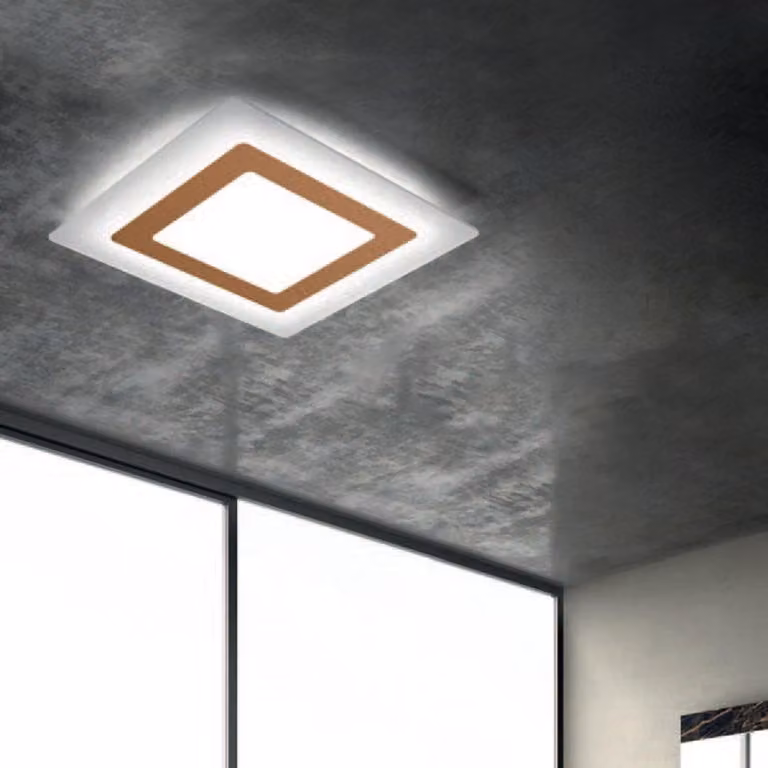 Plafoniera LED Oblio 35cm con foglia di rame