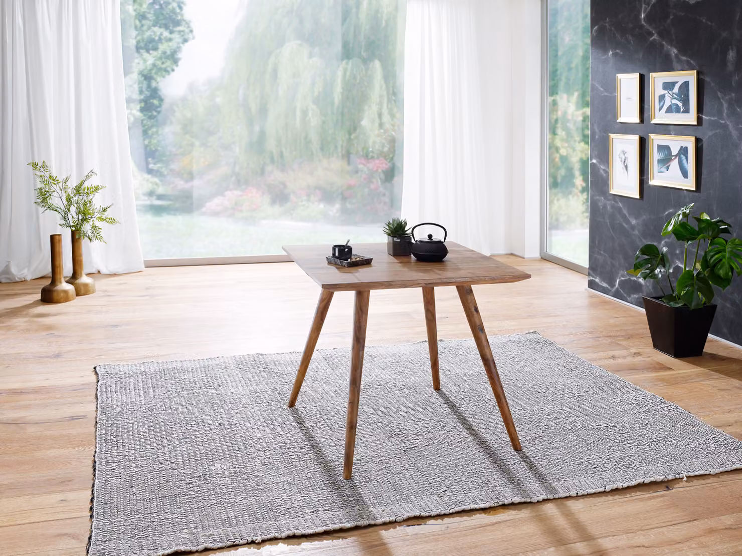 Tavolo da pranzo REPA 80 x 80 x 76 cm rustico in sheesham