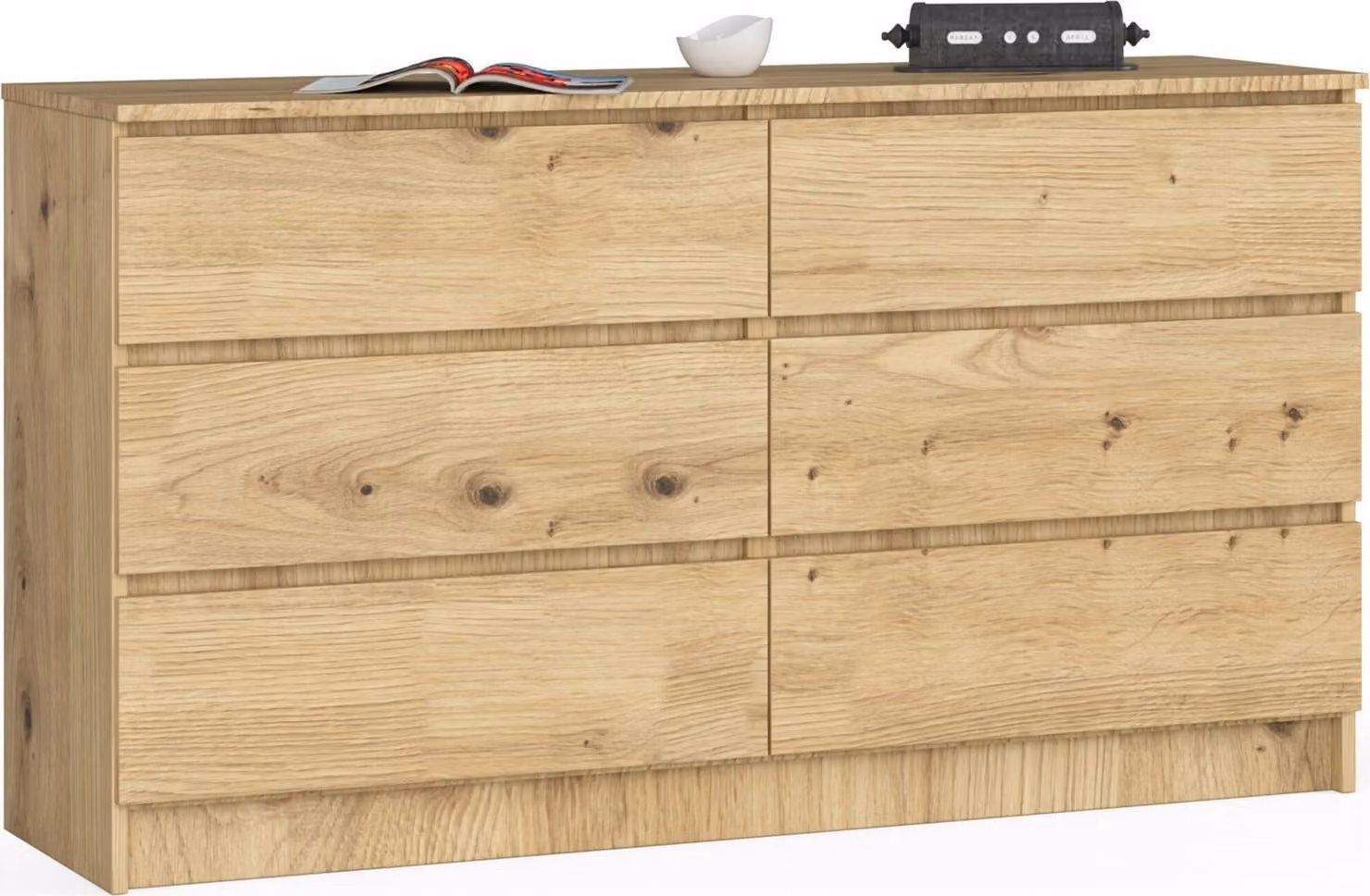 Akord Cassettiera 6 Cassetti Rovere Artigianale 138X40X77 Cm