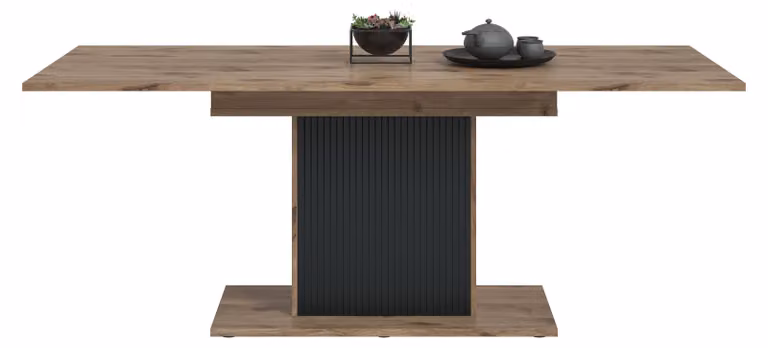 xonox.home Tavolo da pranzo Chess Nox Imitazione rovere/ nero termoformato L/A/P: 160x75x90 cm
