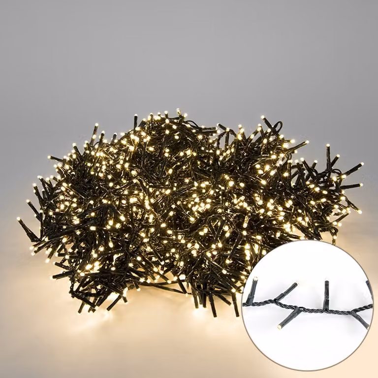 Kaemingk Lumineo luci fiabesche compatte 1500 LED bianco caldo per esterni 34 m verde