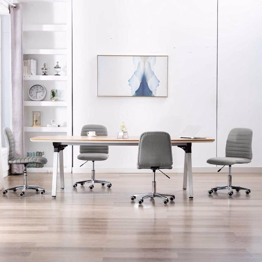 Set di 4 sedie da pranzo moderne vidaXL in tessuto grigio con struttura in legno e metallo