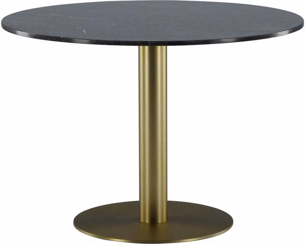 FURNLUX Tavolo da pranzo Estelle Marble Grey Und Gold 106cm / Hauptfarbe: Grau / Dimensioni: 106 x 106 x 75 cm