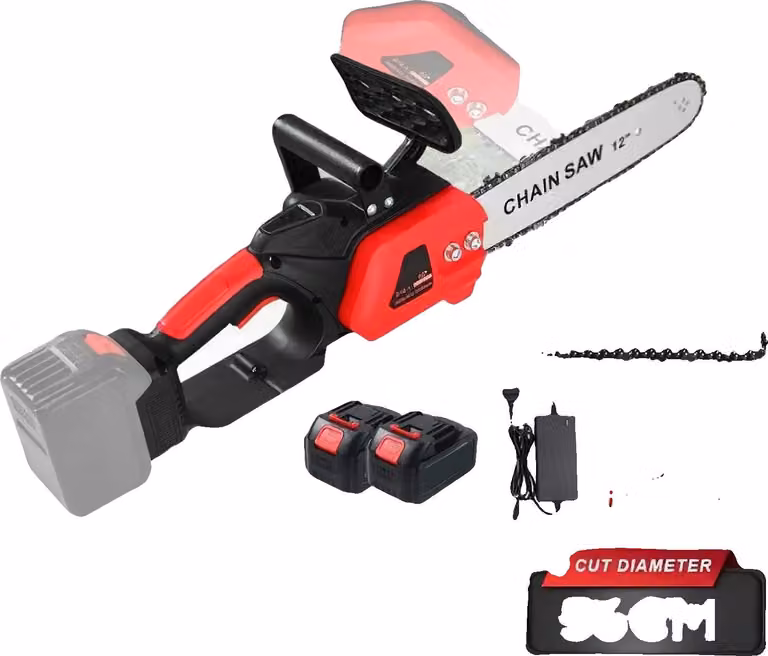 Motosega elettrica, design portatile, potente motore brushless, 2 batterie, UE