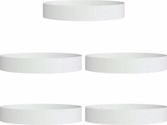 Set di 5 anelli per fioriera moderni 120 x 120 x 20 cm stile contemporaneo esterno in acciaio bianco 02_0052268