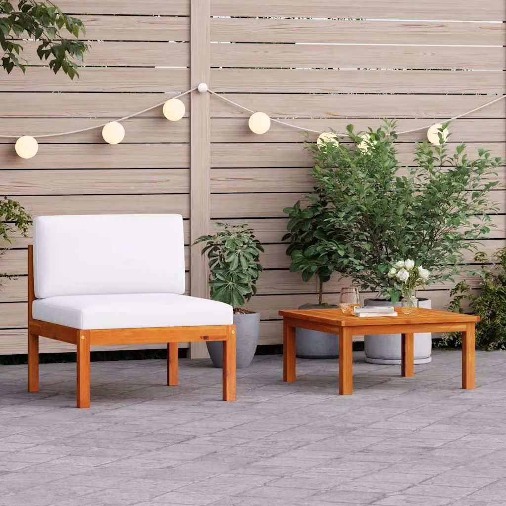 Maison Exclusive - Set da giardino in 2 pezzi con cuscini, in legno di acacia e corda