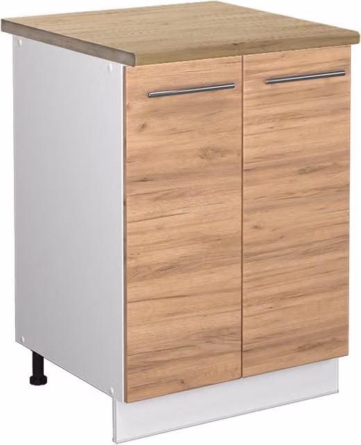 Mobiletto base cucina Vicco Fame-Line Rovere e Bianco L: 60 cm, H: 82 cm, P: 28,6 cm – 1