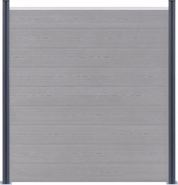 Coppia di pali per recinzione quadrati vidaXL in alluminio e acciaio, colore grigio scuro, Altezza: 185 cm