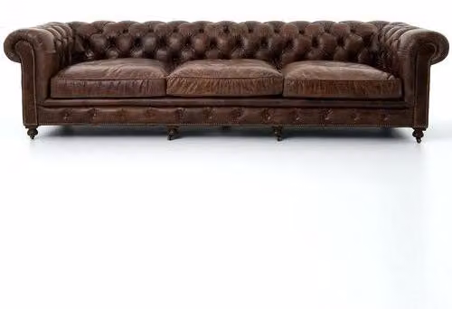 Chesterfield Design Polster Couch Leder Sofa Garnitur Luxus 5Sitzer #166