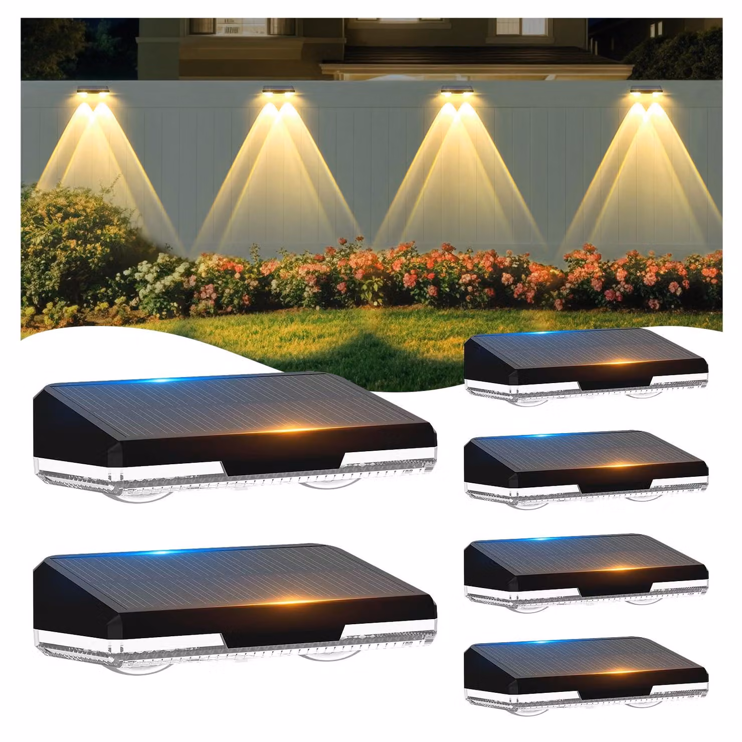 Set di 6 lampade da esterno a energia solare, 55 lumen, 3 temperature di colore, grado di protezione IP65