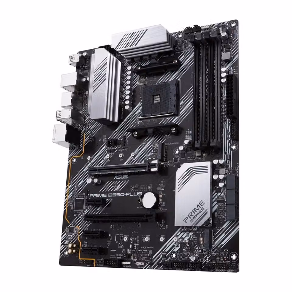 Scheda madre ASUS PRIME B550-PLUS con socket AM4, formato ATX, supporto DDR4, colori nero e argento – 2