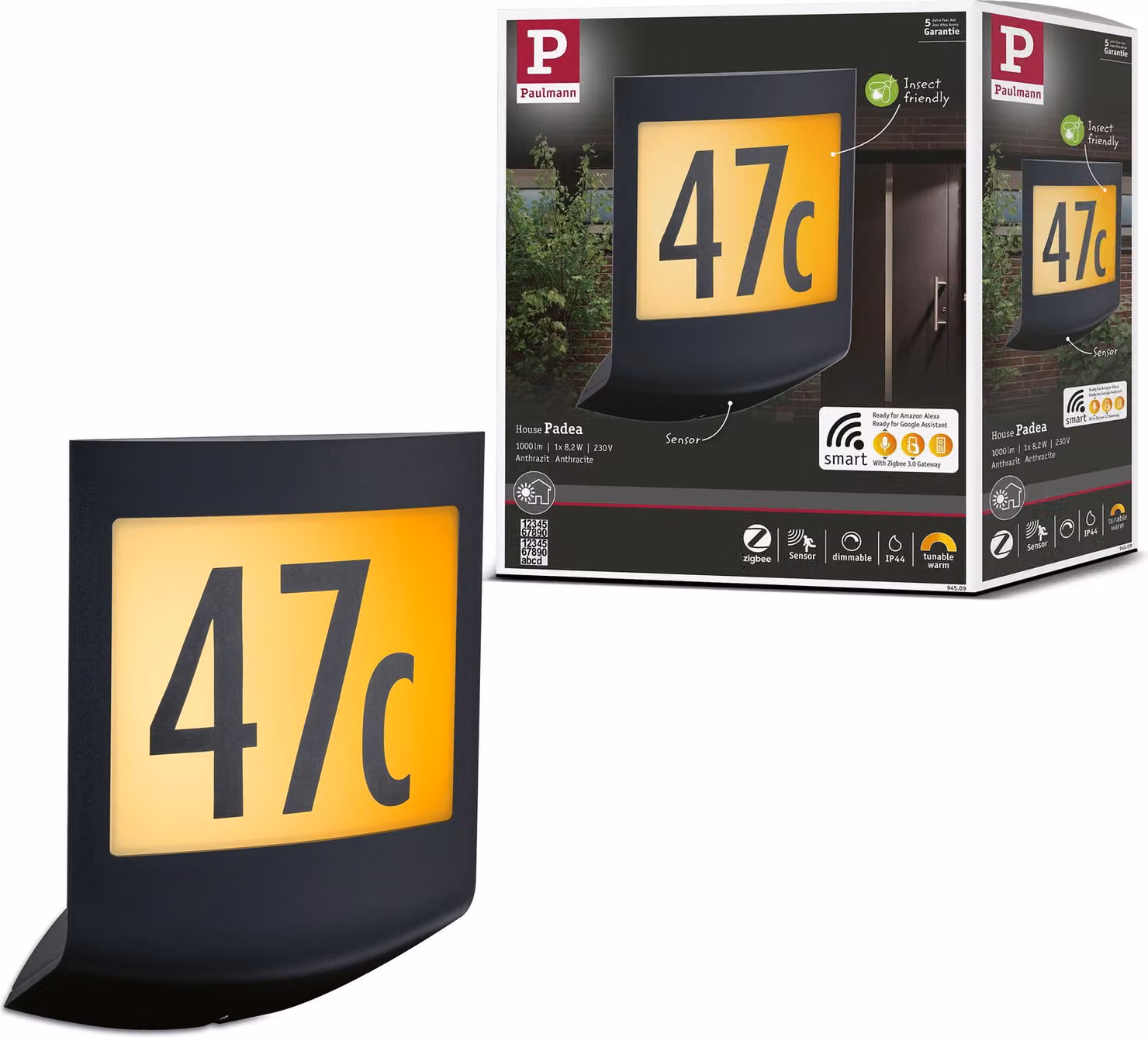 Paulmann Lampada da parete per esterni a LED Padea insect-friendly