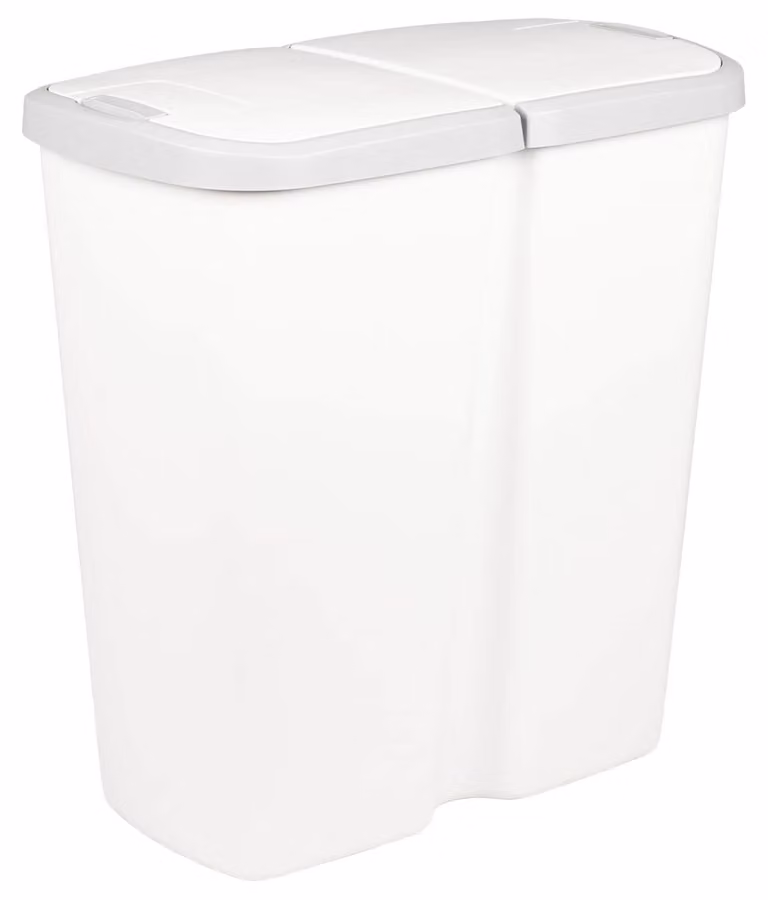 Contenitore per rifiuti, colore bianco, dimensioni 48,5 x 28 x 51 cm, materiale: polipropilene (PP)