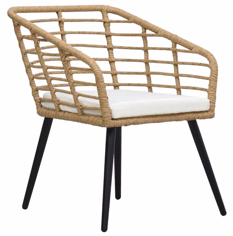 Sedie da giardino - Arredi per esterni - Sedie per balcone - Sedie per terrazza - Struttura in acciaio - Rattan in polietilene resistente agli agenti atmosferici