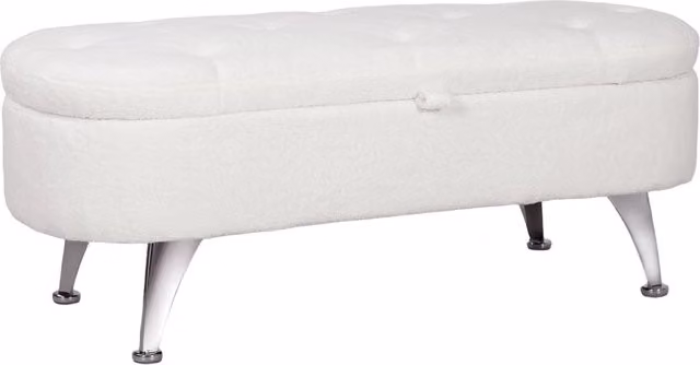 Cassettiera Minimal con coperchio e gambe in metallo Bianco
