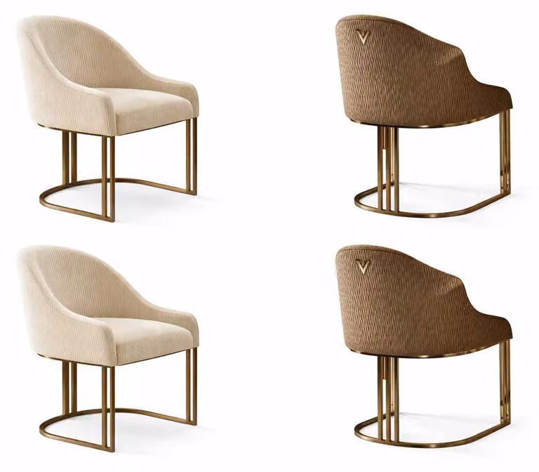Mobili da sala da pranzo: 4 sedie dal design moderno con elegante seduta imbottita