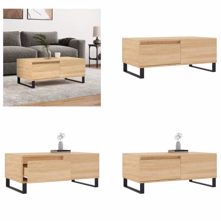 vidaXL Tavolino in rovere Sonoma 90x50x36,5 cm in legno - Tavolino - Tavolini - Tavolino - Tavolo da divano
