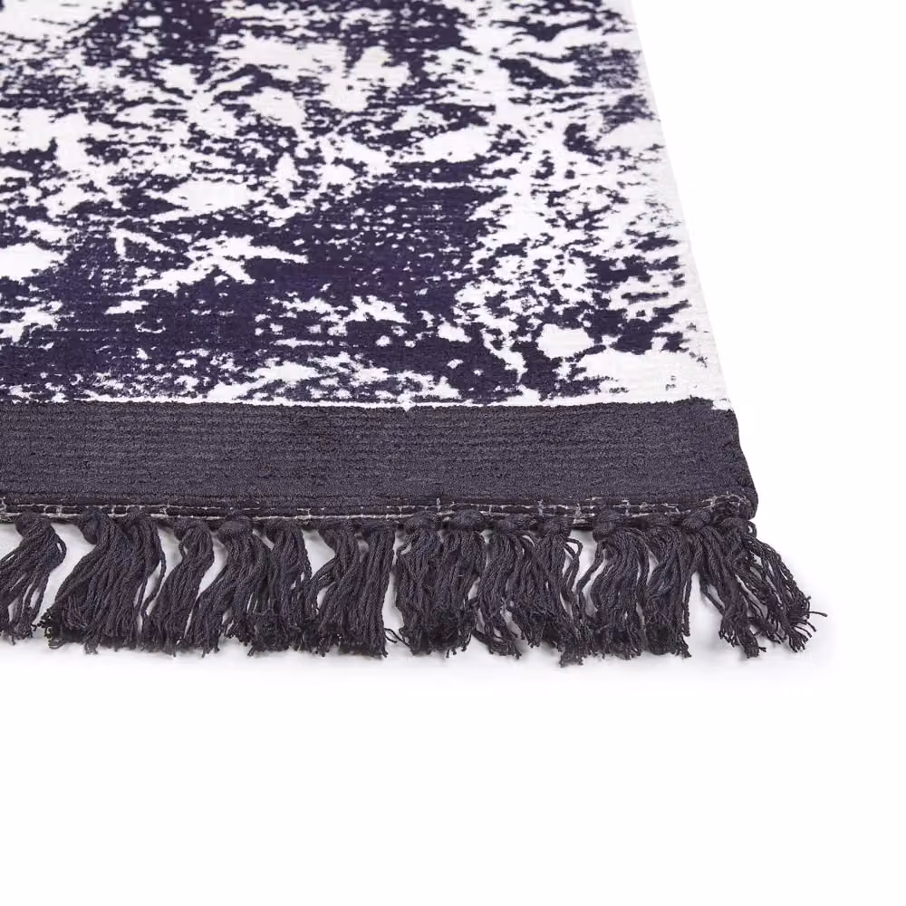 Tappeto Beliani in viscosa stile orientale e classico con frange, viola e bianco, L 140 cm x P 200 cm – 2