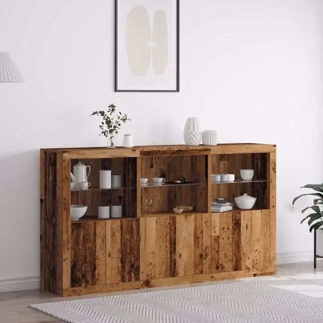 Credenza-Buffet-Armadio da cucina Legno vecchio 181.5 x 37 x 100 cm Legno multistrato 957583