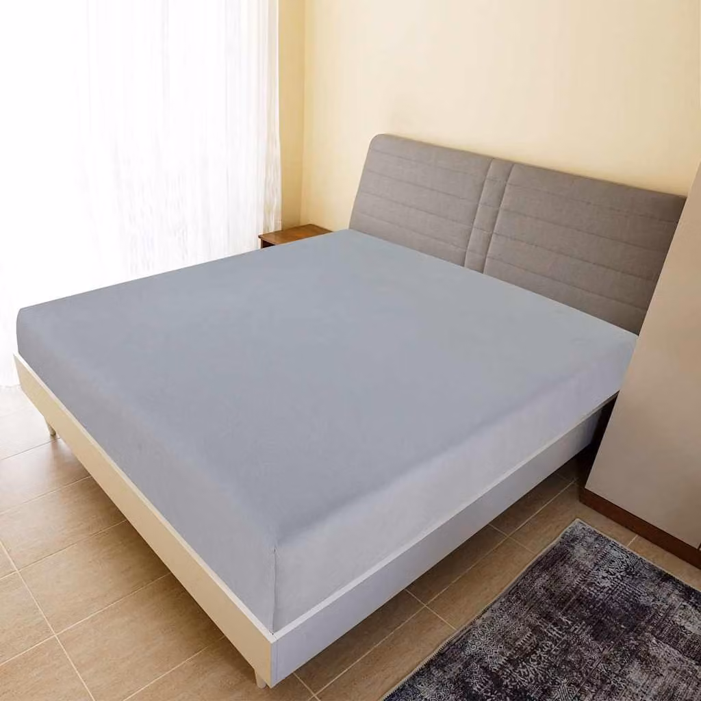 Lenzuolo con angoli in jersey di cotone traspirante vidaXL Grigio 100 x 200 cm