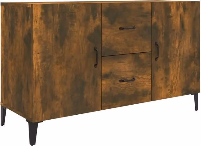 Credenza Buffet da pranzo in legno multistrato Rovere Fumo, L/P/H: 100 x 36 x 60 cm