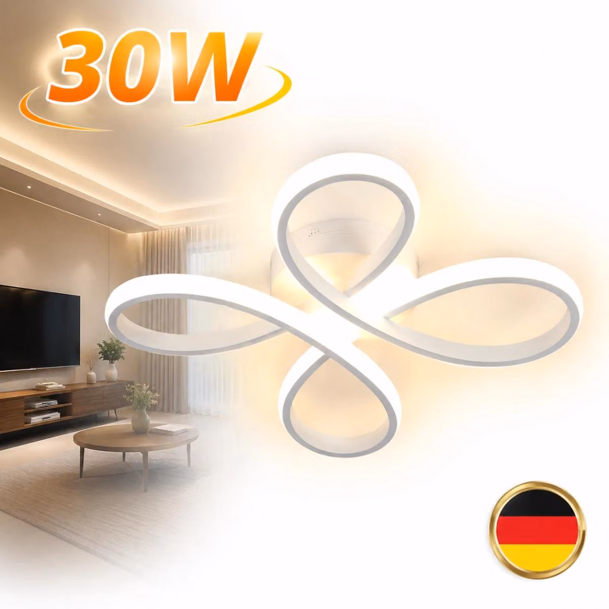 Lampada a LED da soffitto, ideale per camera da letto, soggiorno, scale e corridoio, potenza 30W