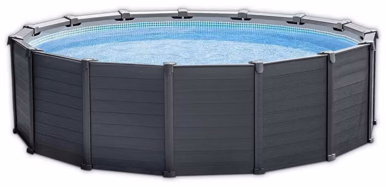 INTEX 26384GS Telaio Piscina 478x124cm Grafite Set Sabbia Filtro Pompa Scaletta Telone