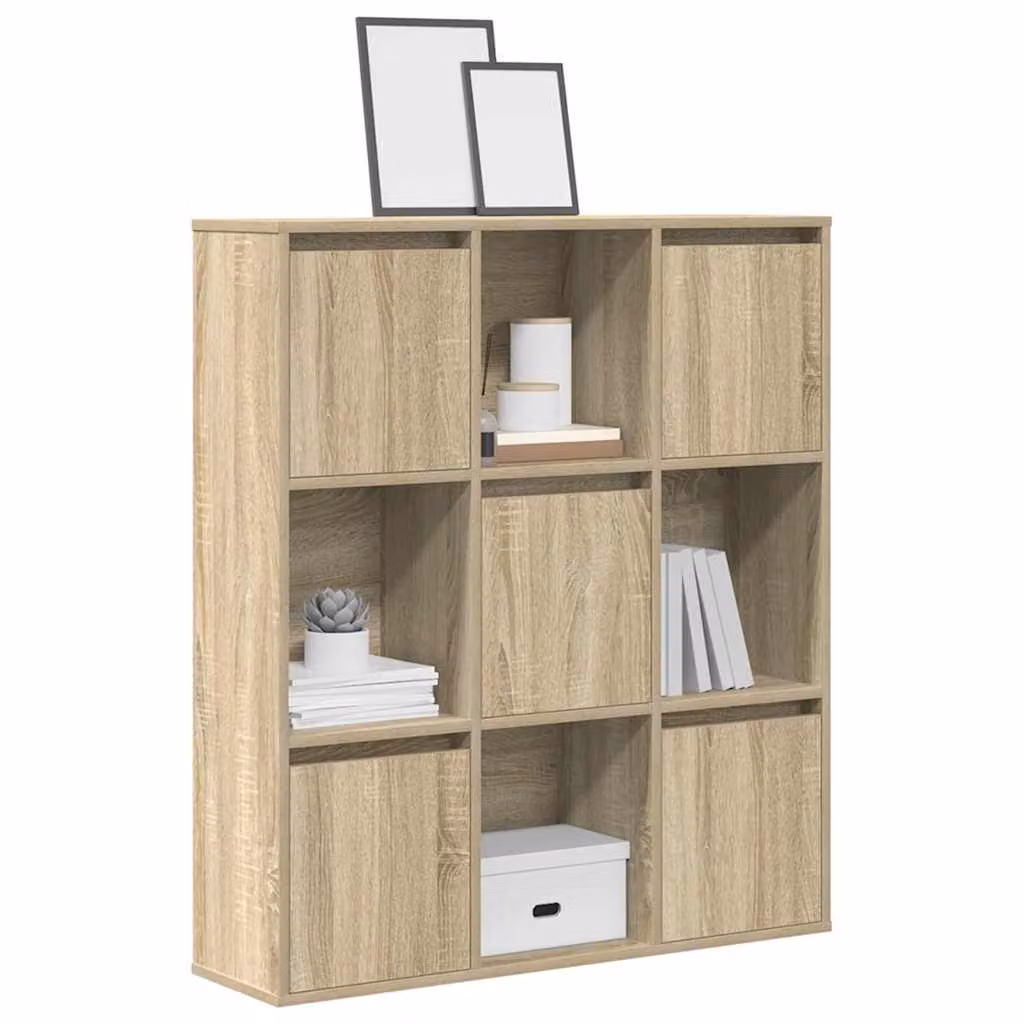 Libreria moderna vidaXL in legno marrone con pannello posteriore L: 89 cm, P: 24 cm, H: 101,5 cm