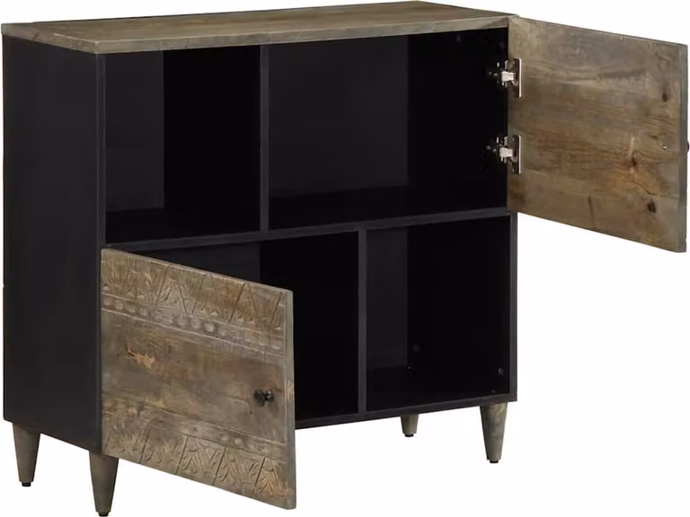 vidaXL Credenza 80x33x75 cm in legno massiccio di mango