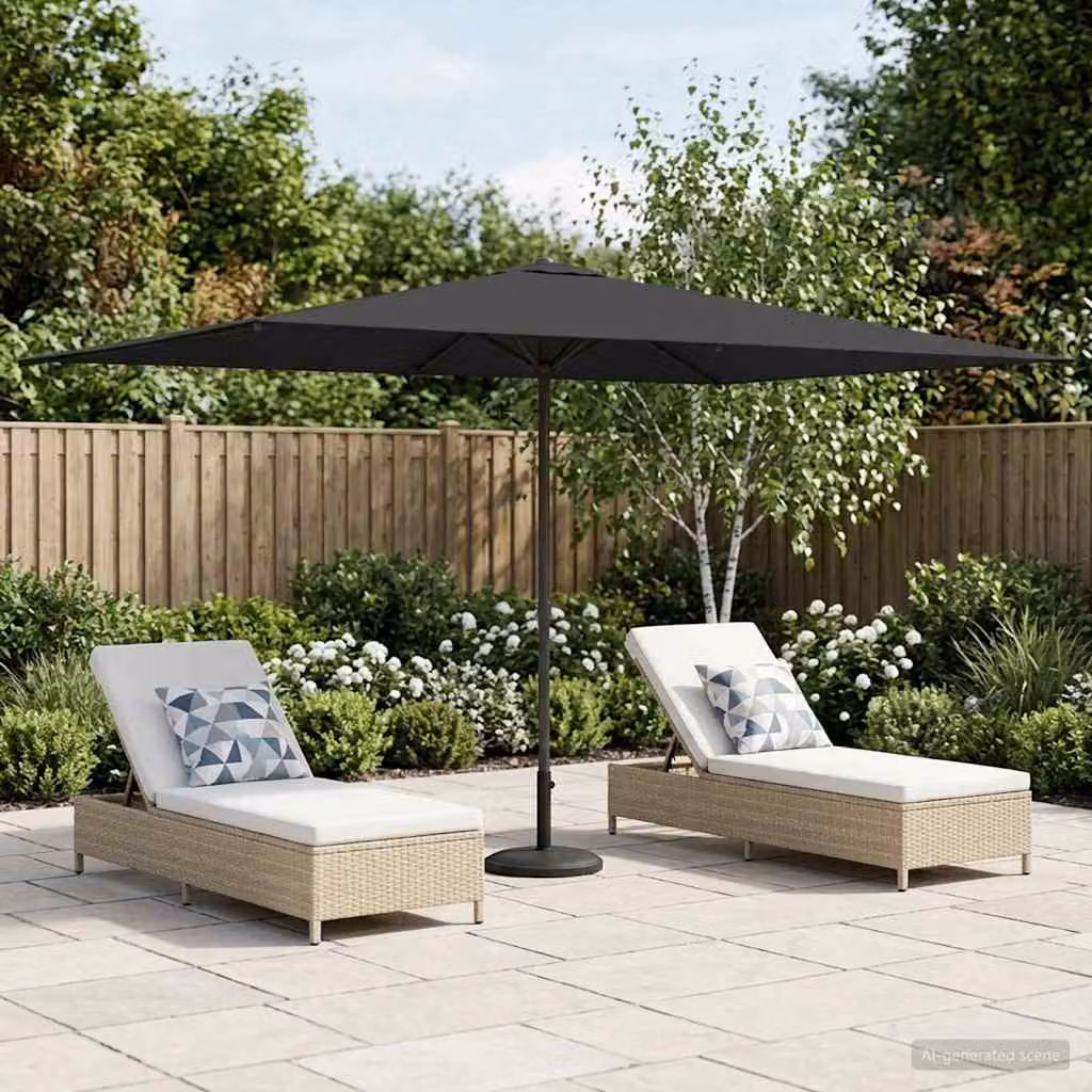 vidaXL Ombrello da giardino rettangolare in poliestere e acciaio, colore antracite, L 3 m x P 2 m x H 2,23 m