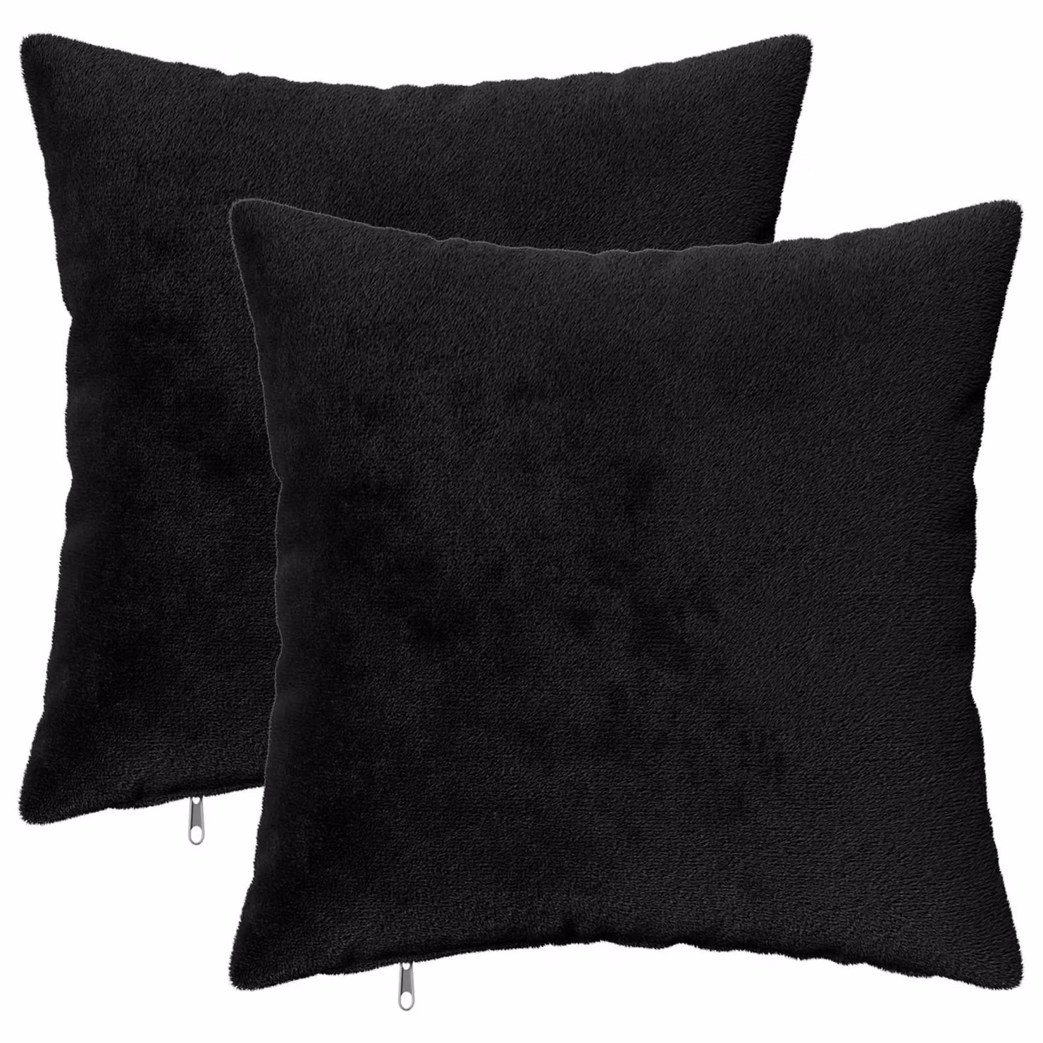 Set di 2 federe vidaXL HEERLEN nere in poliestere, L 45 cm x P 45 cm